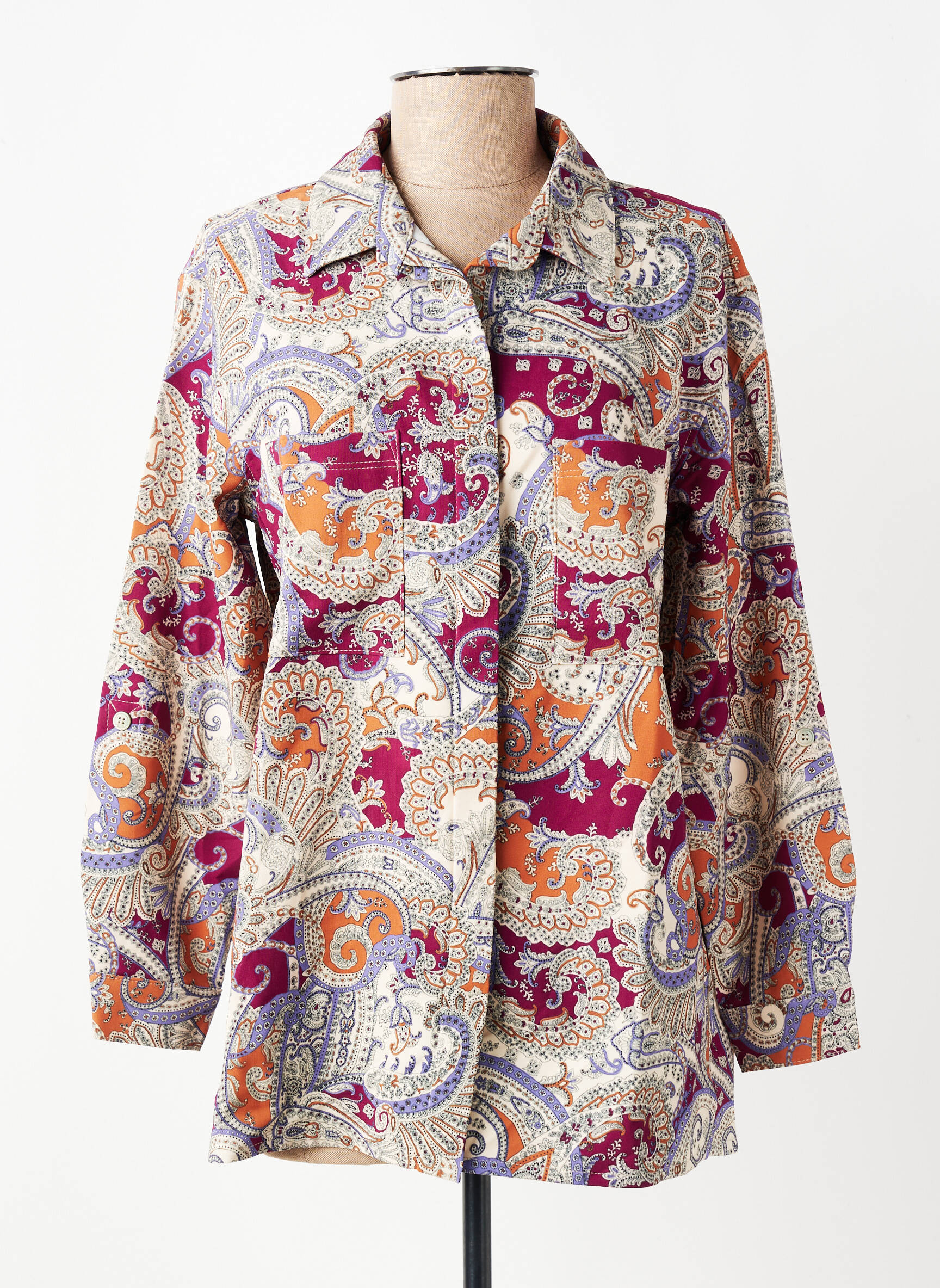 Chemisier imprimé fantaisie manches longues violet COUTURIST femme