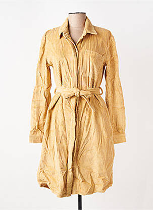 Robe mi-longue manches longues manches longues marron COUTURIST femme