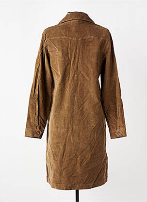 Robe mi-longue manches longues manches longues marron COUTURIST femme