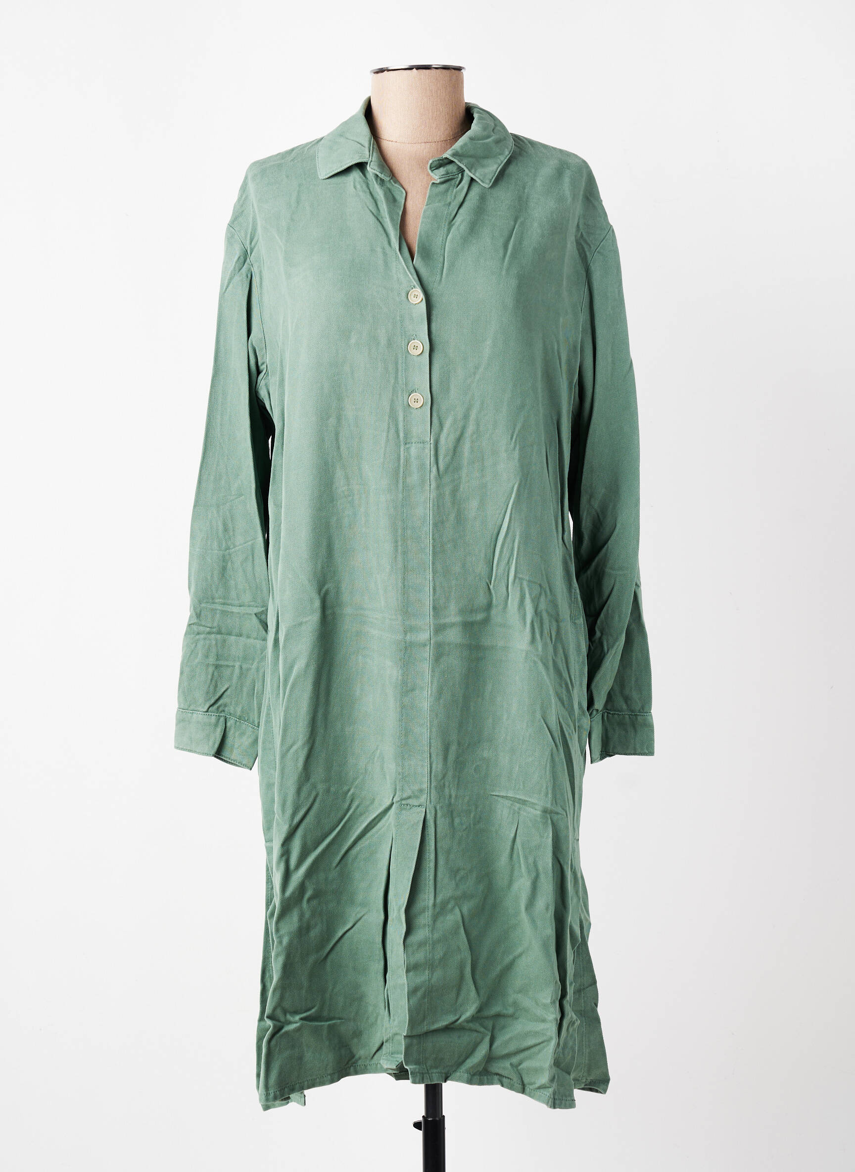 Robe longue manches longues manches longues vert COUTURIST femme