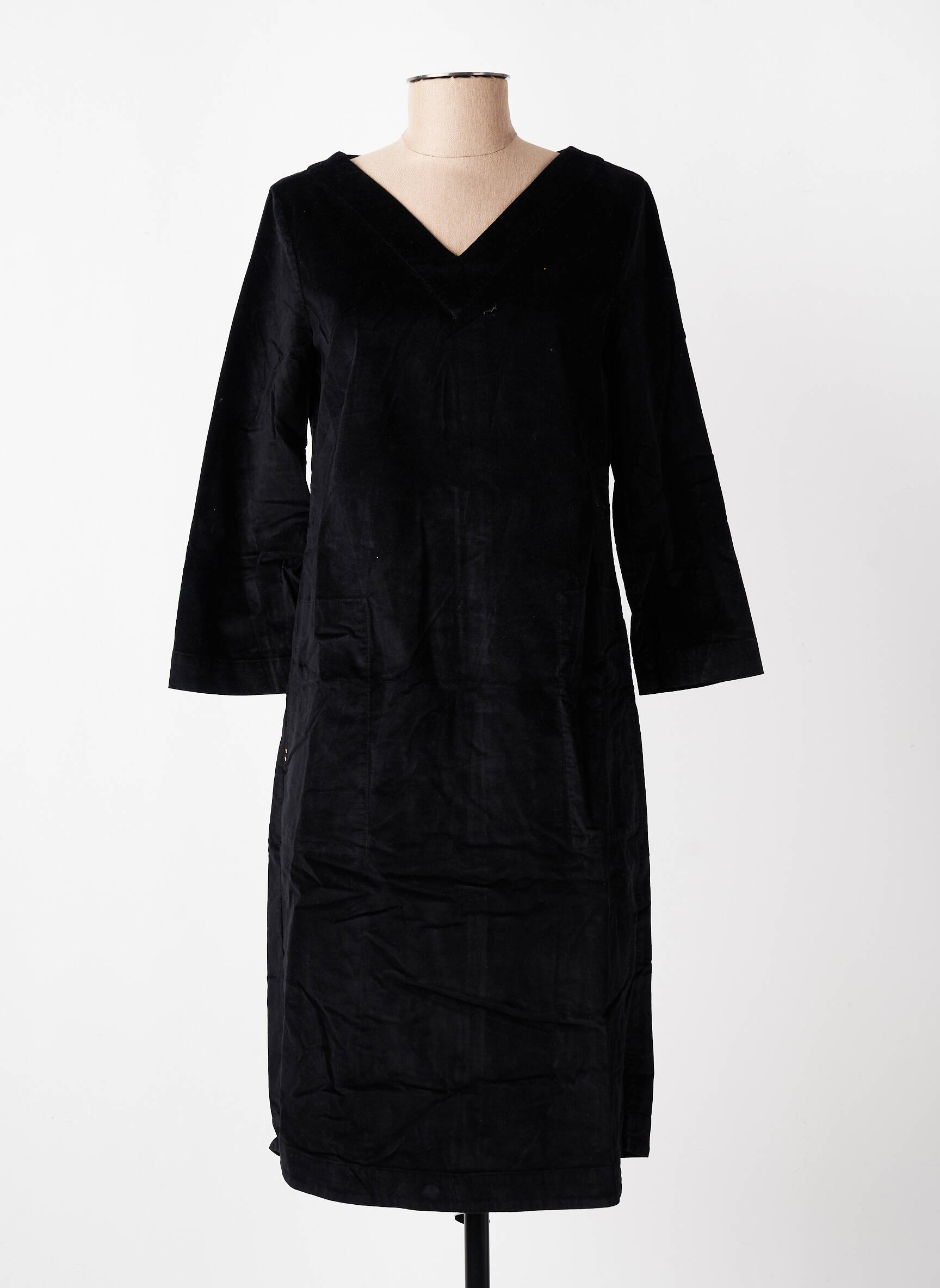 Robe mi-longue manches 3/4 manches 3/4 noir COUTURIST femme
