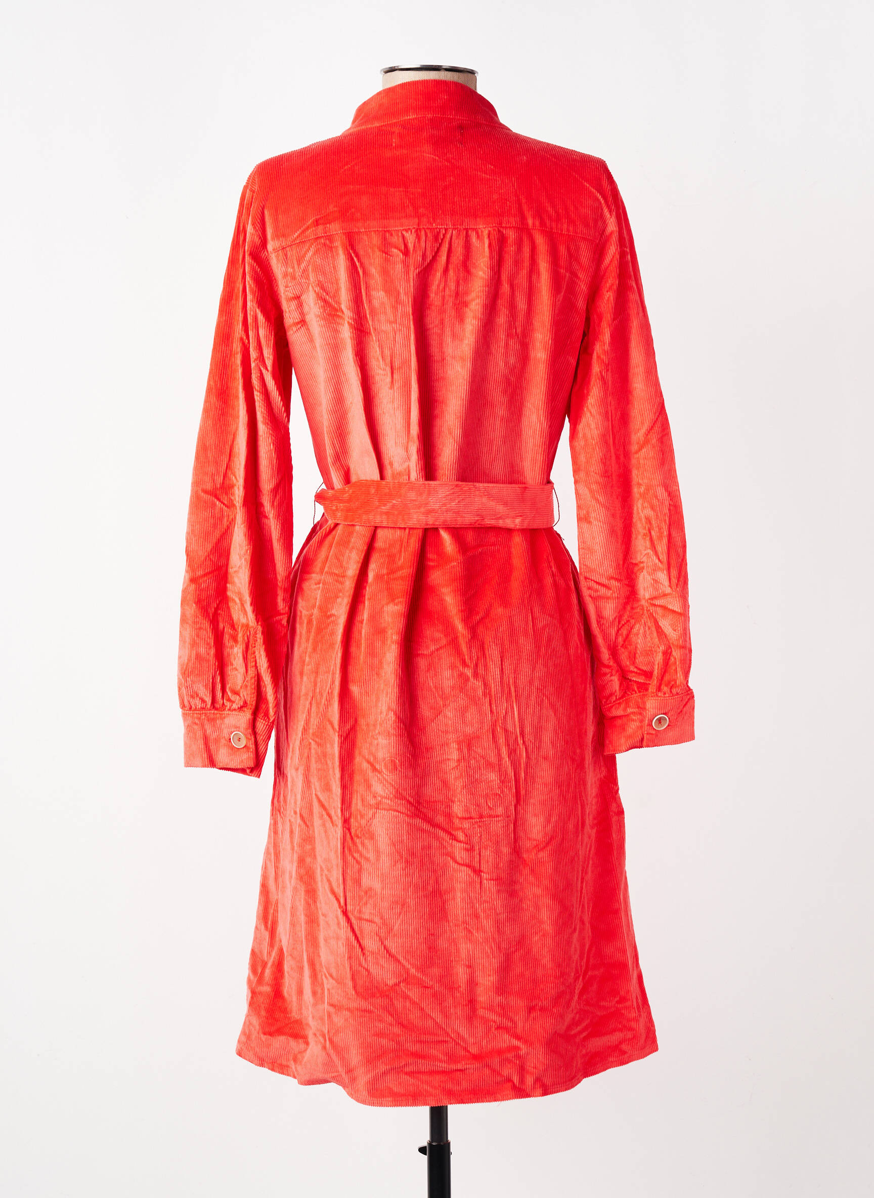 Robe mi-longue manches longues manches longues rouge COUTURIST femme