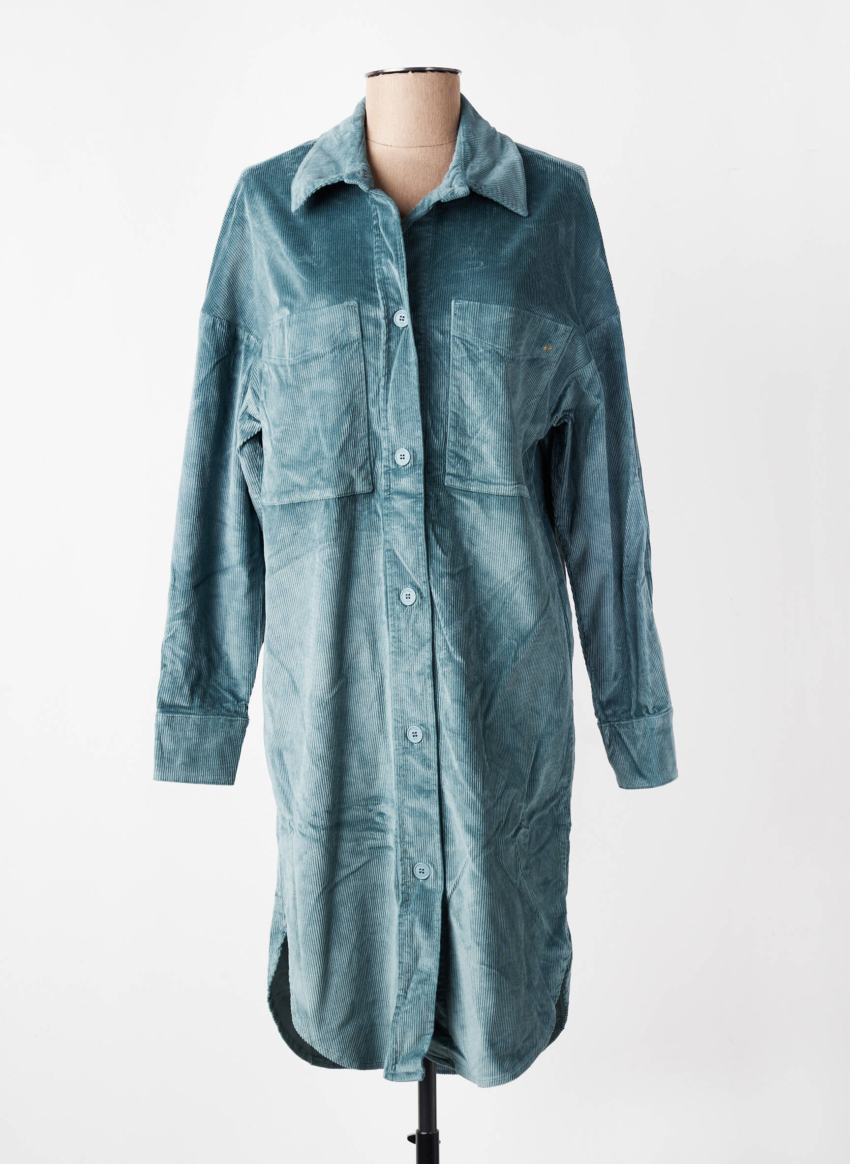 Robe mi-longue manches longues manches longues vert COUTURIST femme