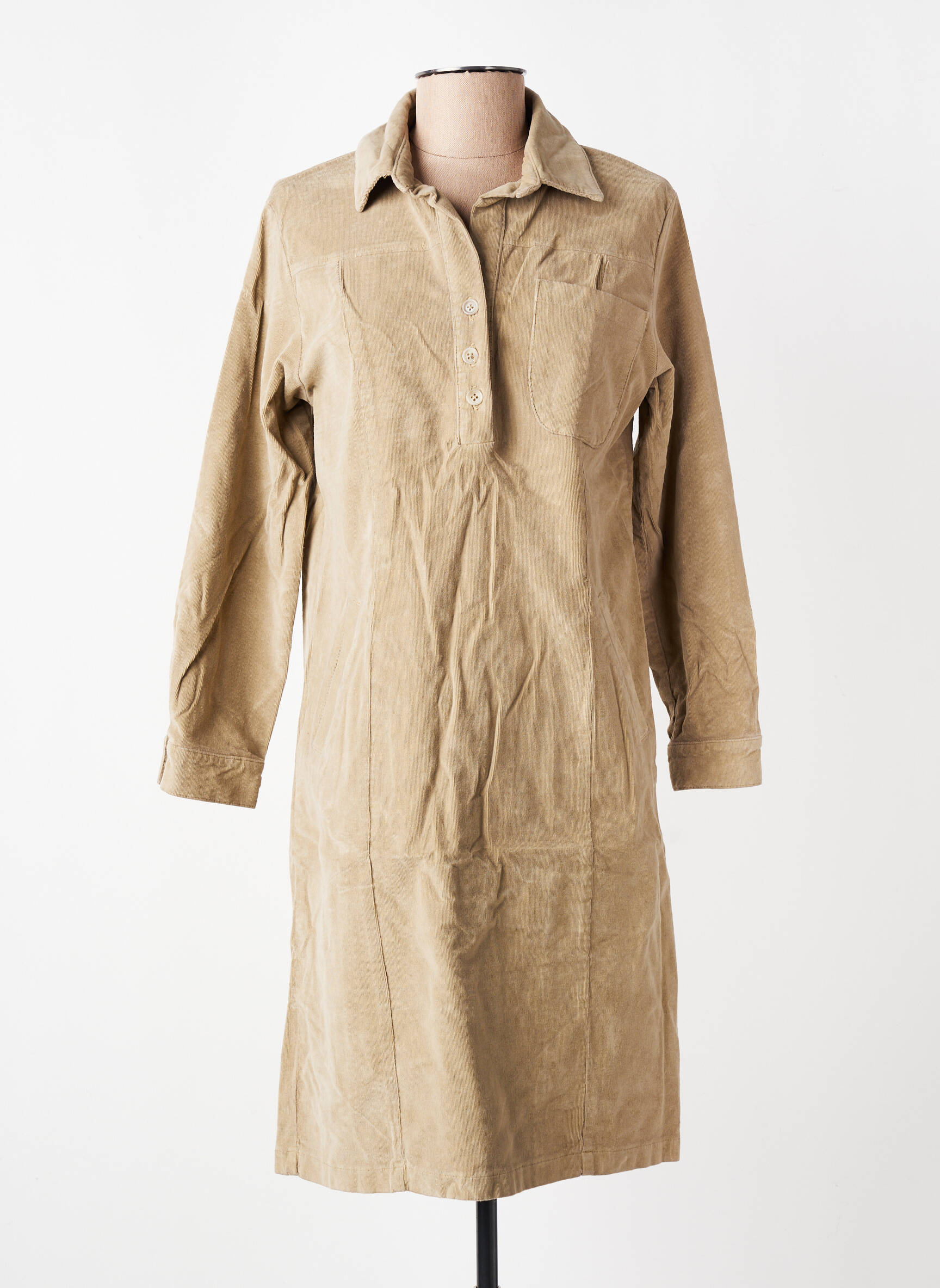 Robe courte manches longues manches longues beige COUTURIST femme