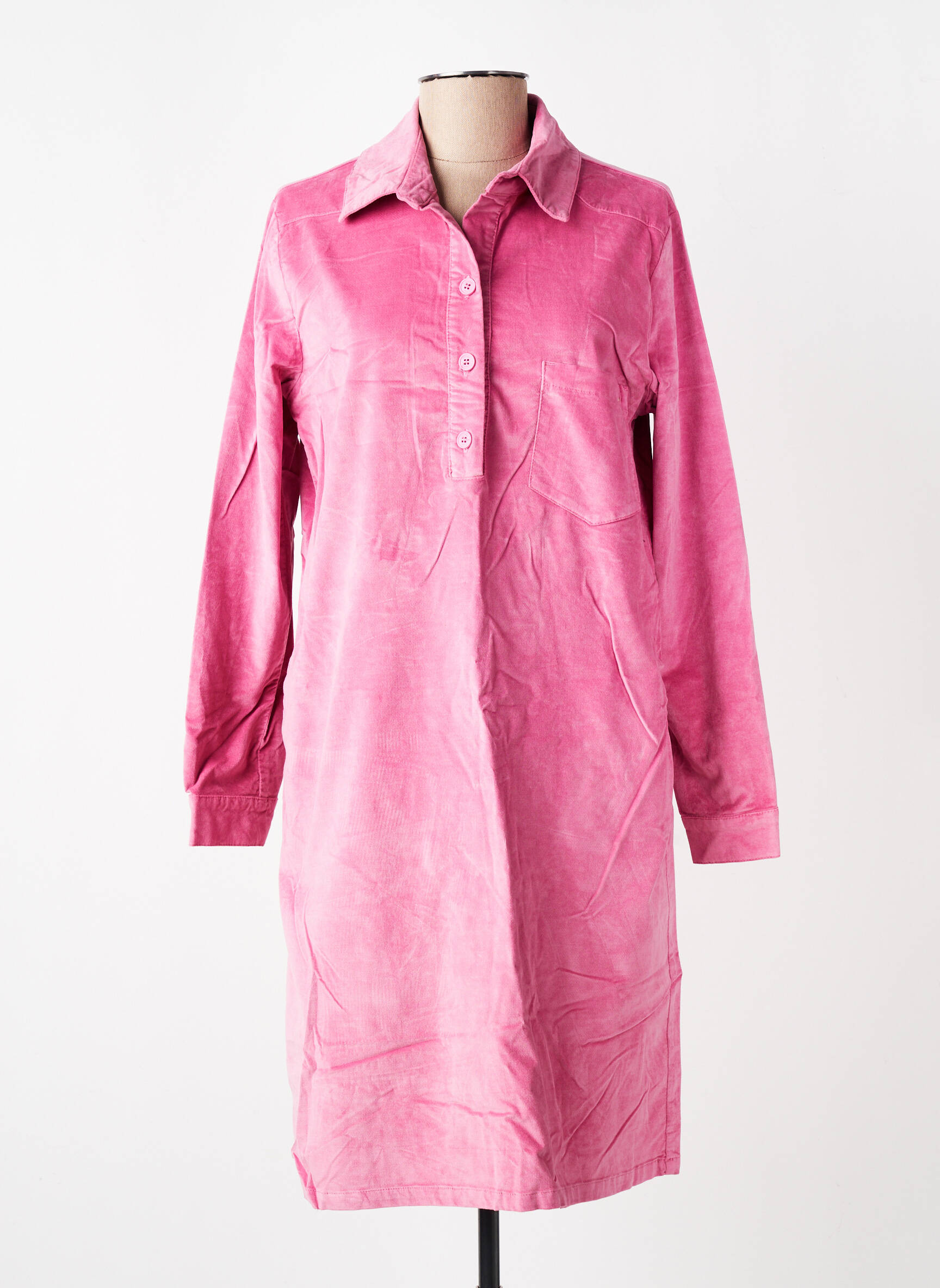 Robe mi-longue manches longues manches longues rose COUTURIST femme