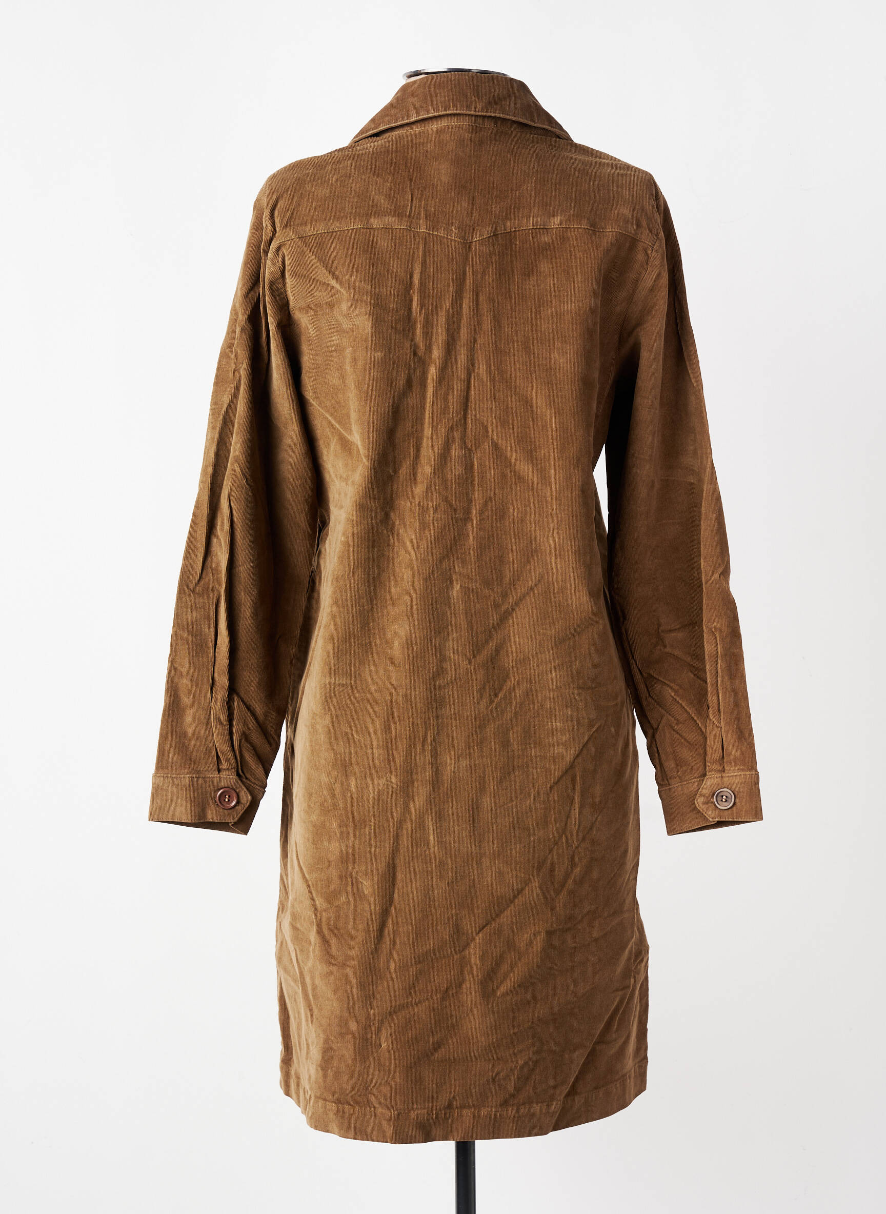 Robe mi-longue manches longues manches longues marron COUTURIST femme