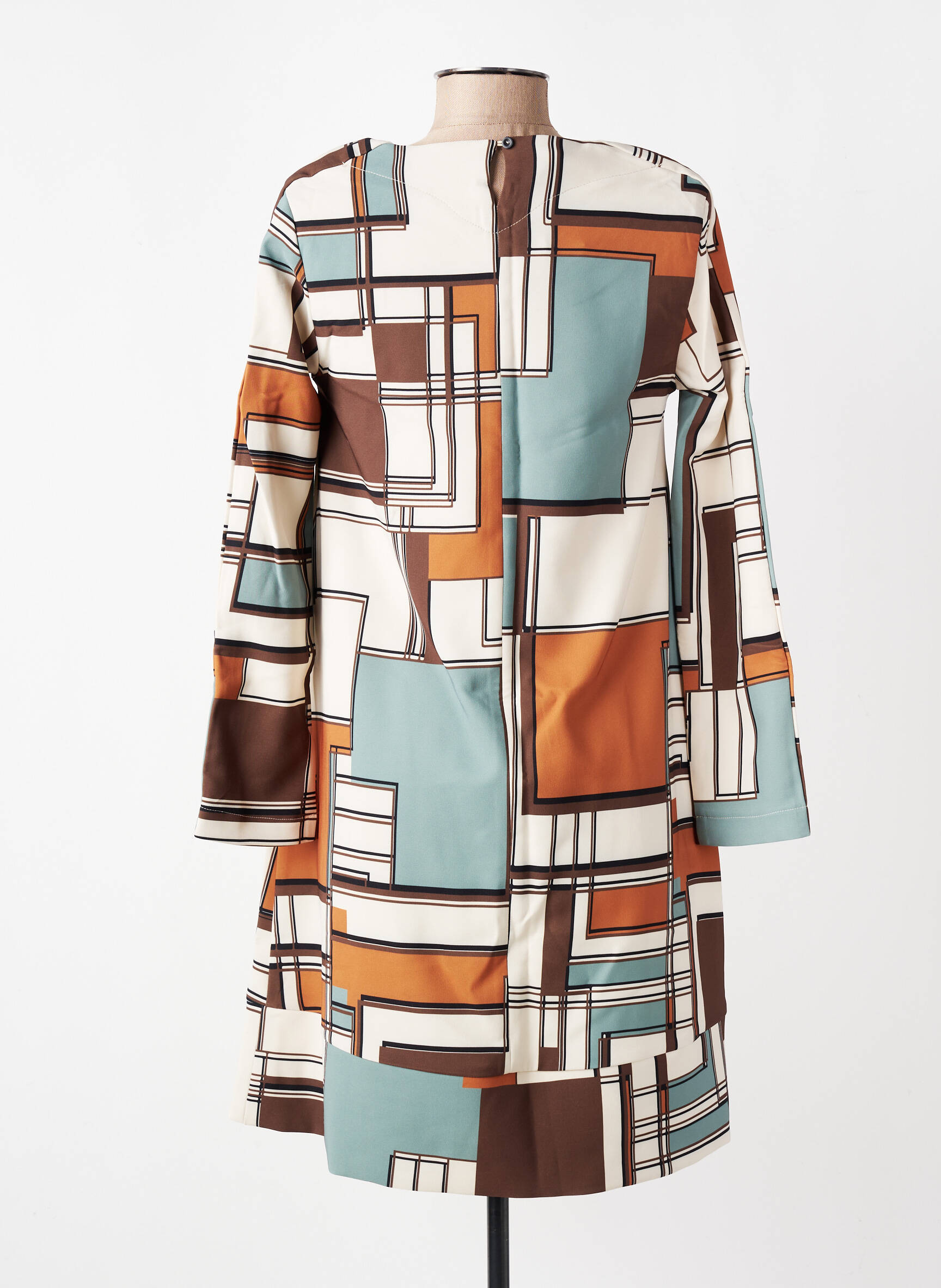 Robe courte manches longues manches longues beige COUTURIST femme