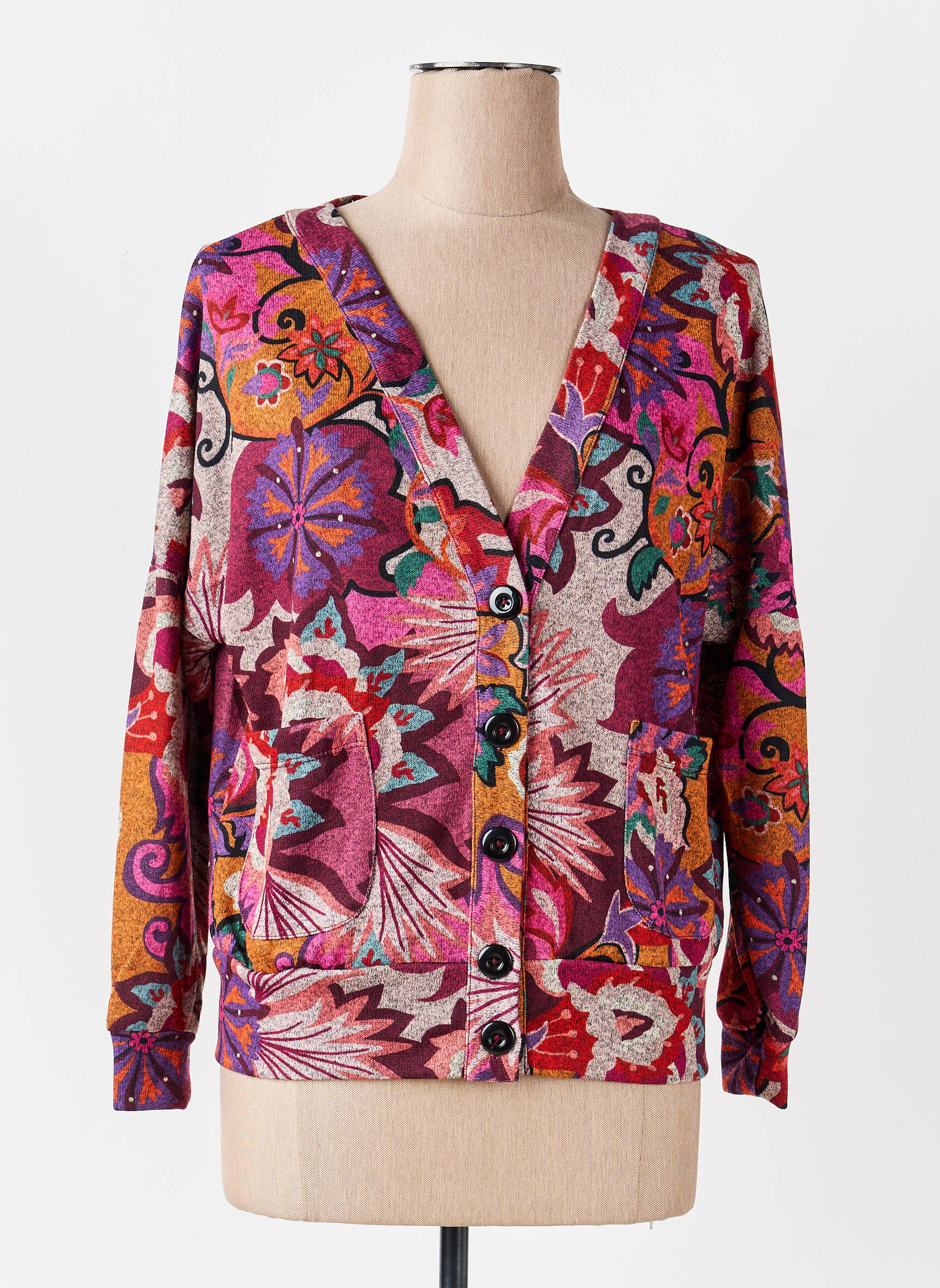 Veste casual col rond rose COUTURIST femme