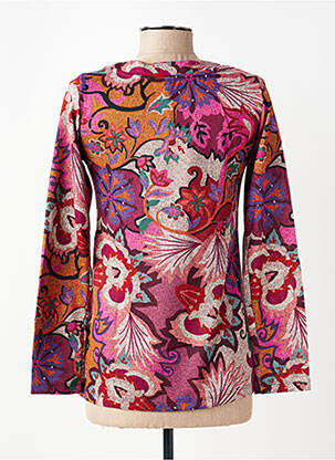 Pull tissage chiné manches longues rose COUTURIST femme