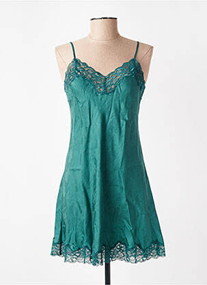 Nuisette/combinette effet matière satinée vert VIVIS femme