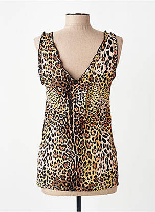 Top coupe cintrée sans manche beige VERDISSIMA femme