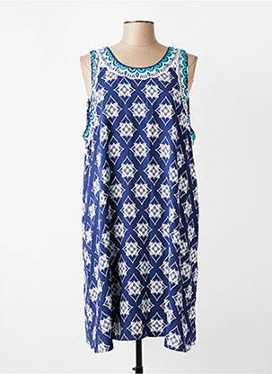 Robe mi-longue coupe fluide sans manche bleu HATLEY femme