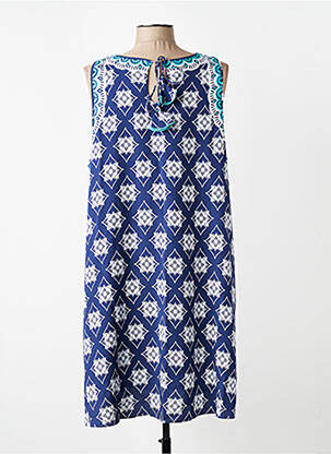 Robe mi-longue coupe fluide sans manche bleu HATLEY femme