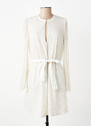 Robe mi-longue coupe fluide manches longues blanc TWINSET femme