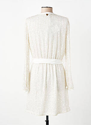 Robe mi-longue coupe fluide manches longues blanc TWINSET femme