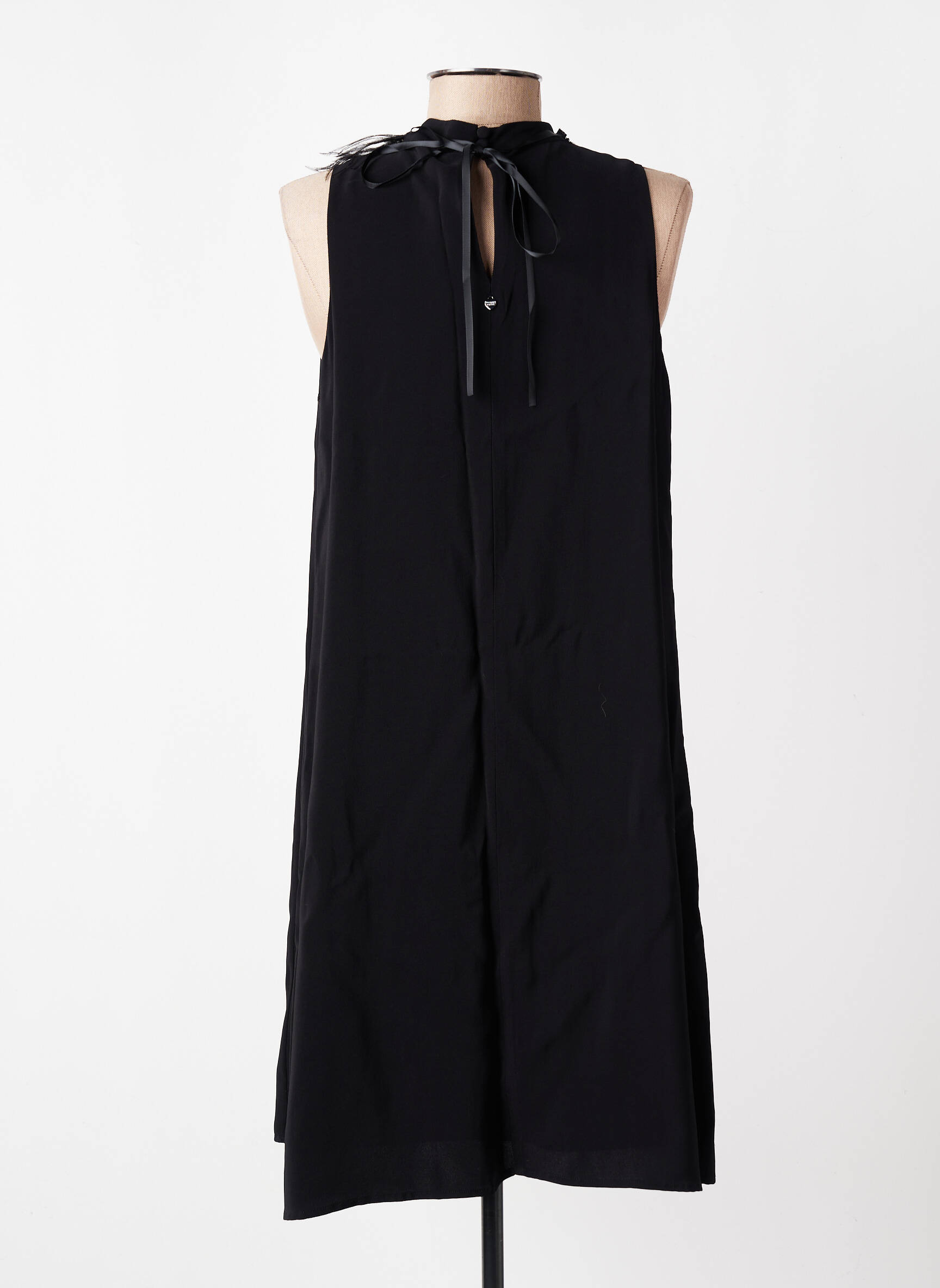 Robe mi-longue coupe fluide sans manche noir TWINSET femme