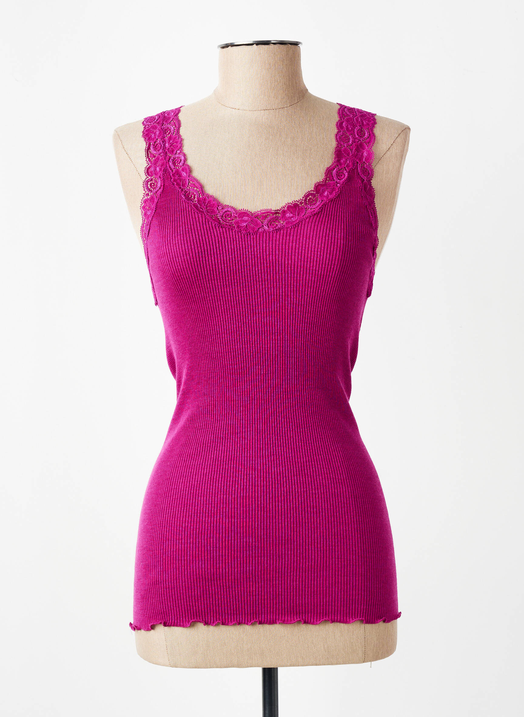 Top stretch fines bretelles violet OSCALITO femme