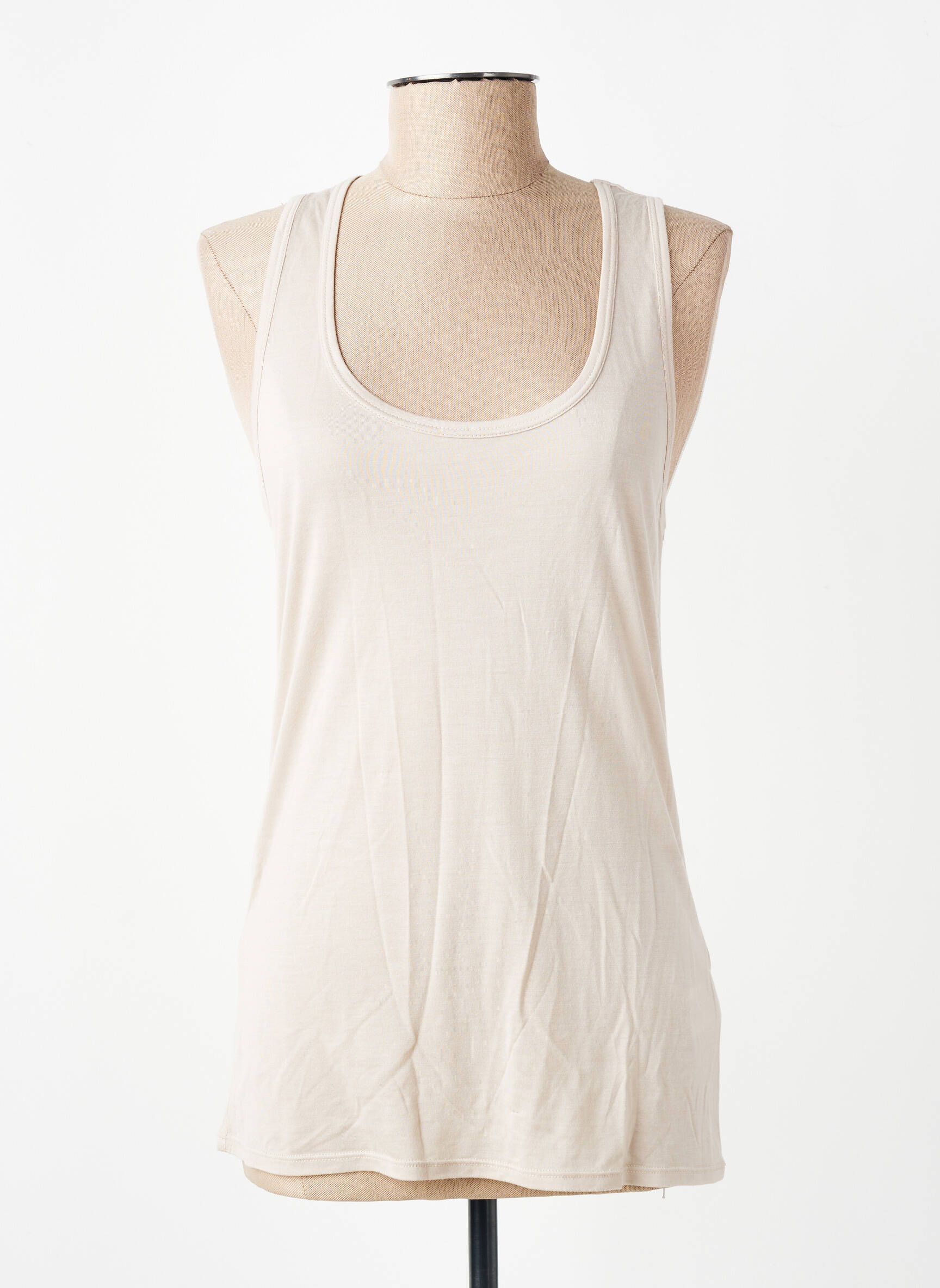 Top tissage jersey sans manche beige NOTSHY femme
