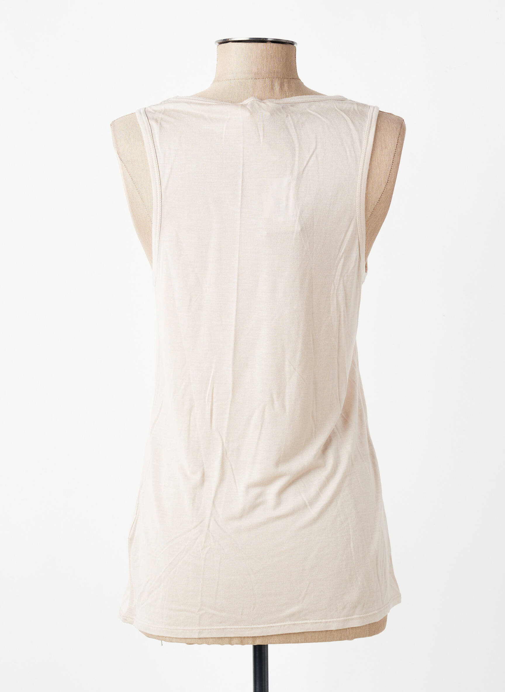 Top tissage jersey sans manche beige NOTSHY femme