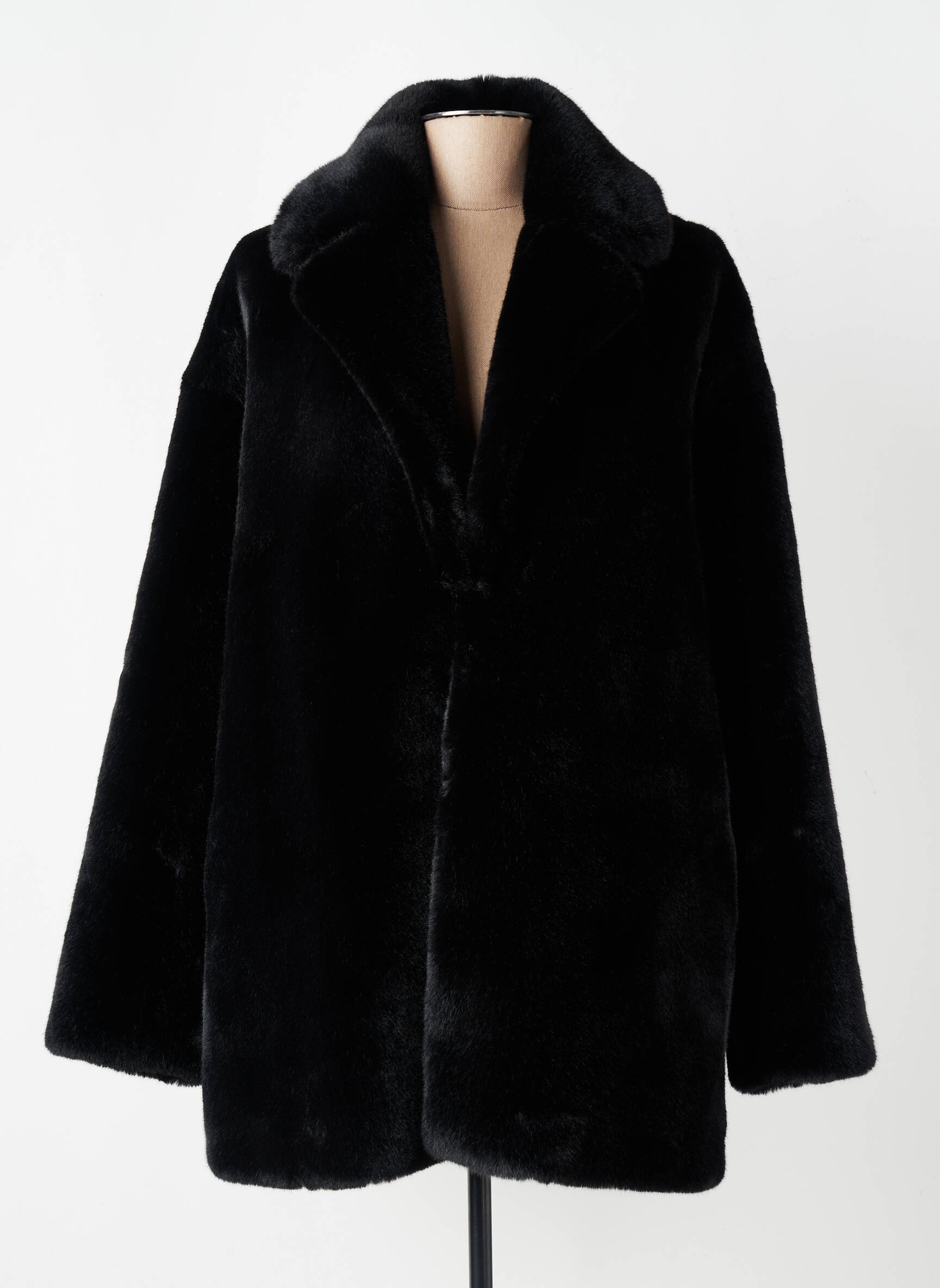 Manteau long coupe droite sans capuche noir TWINSET femme