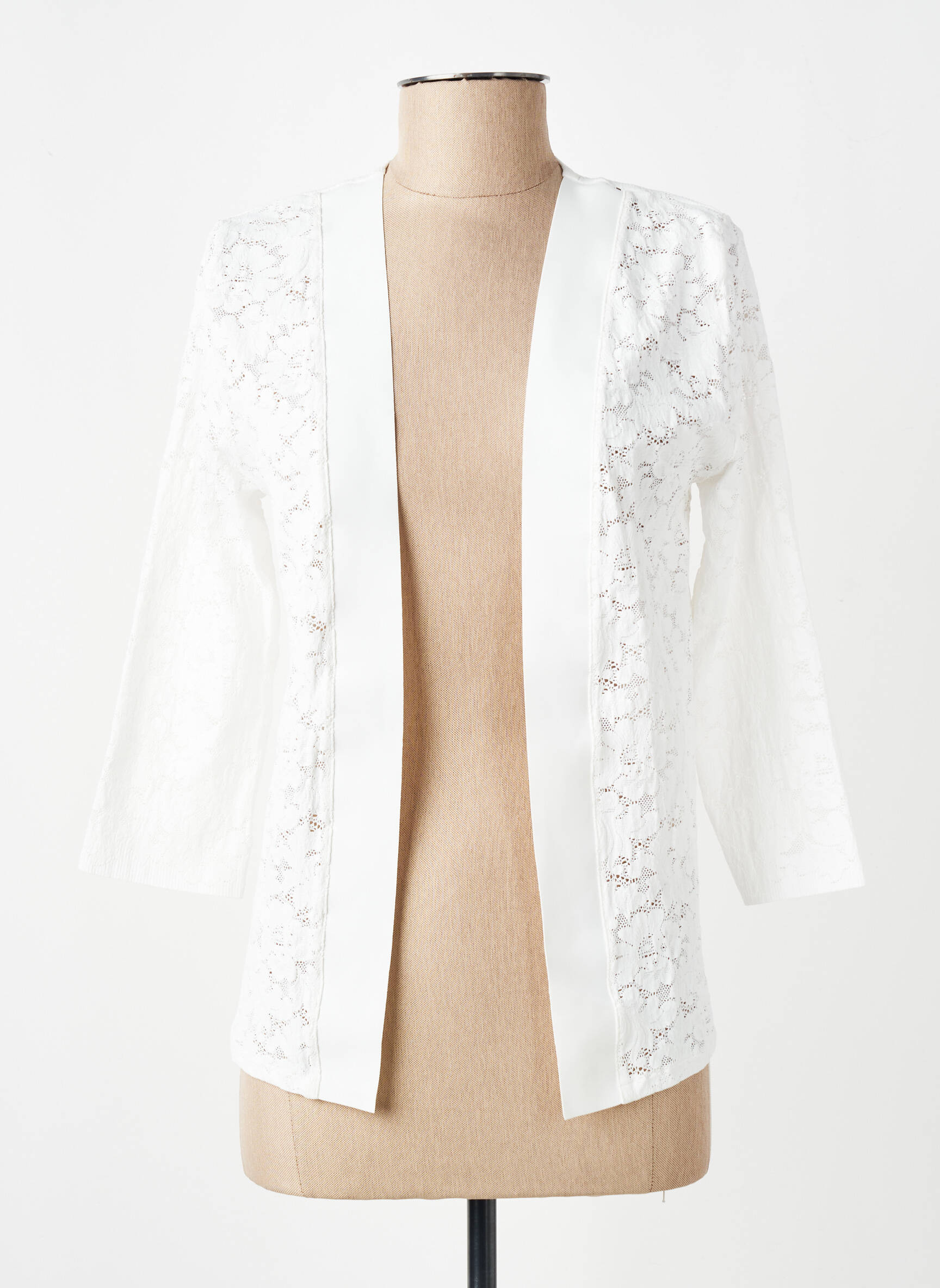 Gilet manches longues manches 3/4 blanc PAIN DE SUCRE femme