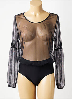 Body col rond manches longues noir WACOAL femme