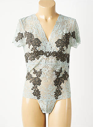 Body coupe cintrée manches courtes vert MARJOLAINE femme