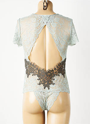 Body coupe cintrée manches courtes vert MARJOLAINE femme