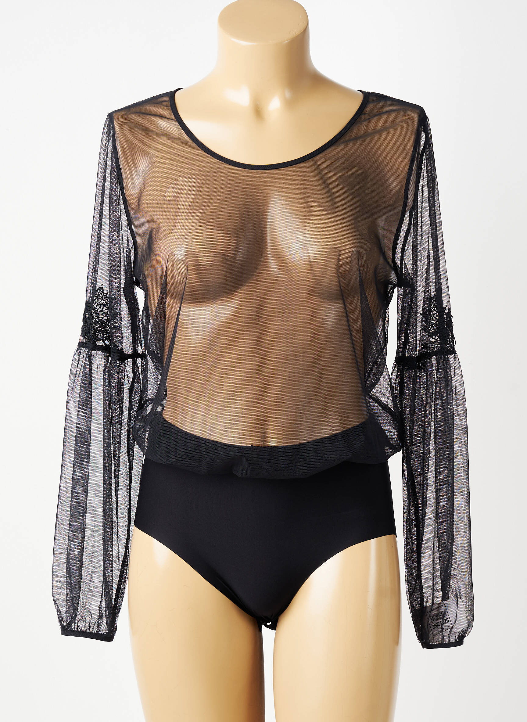 Body col rond manches longues noir WACOAL femme