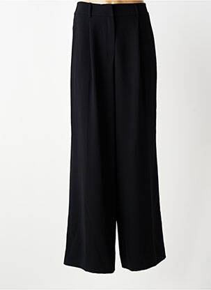Pantalon large fermeture zippée sous rabat boutonné taille normale noir HANA SAN femme