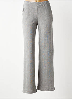 Pantalon droit stretch taille normale gris VITAMINA femme