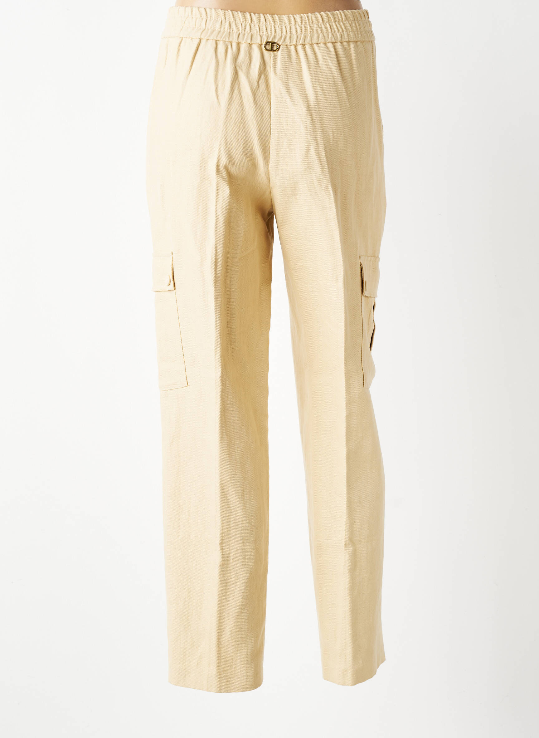 Pantalon cargo slim taille normale beige TWINSET femme