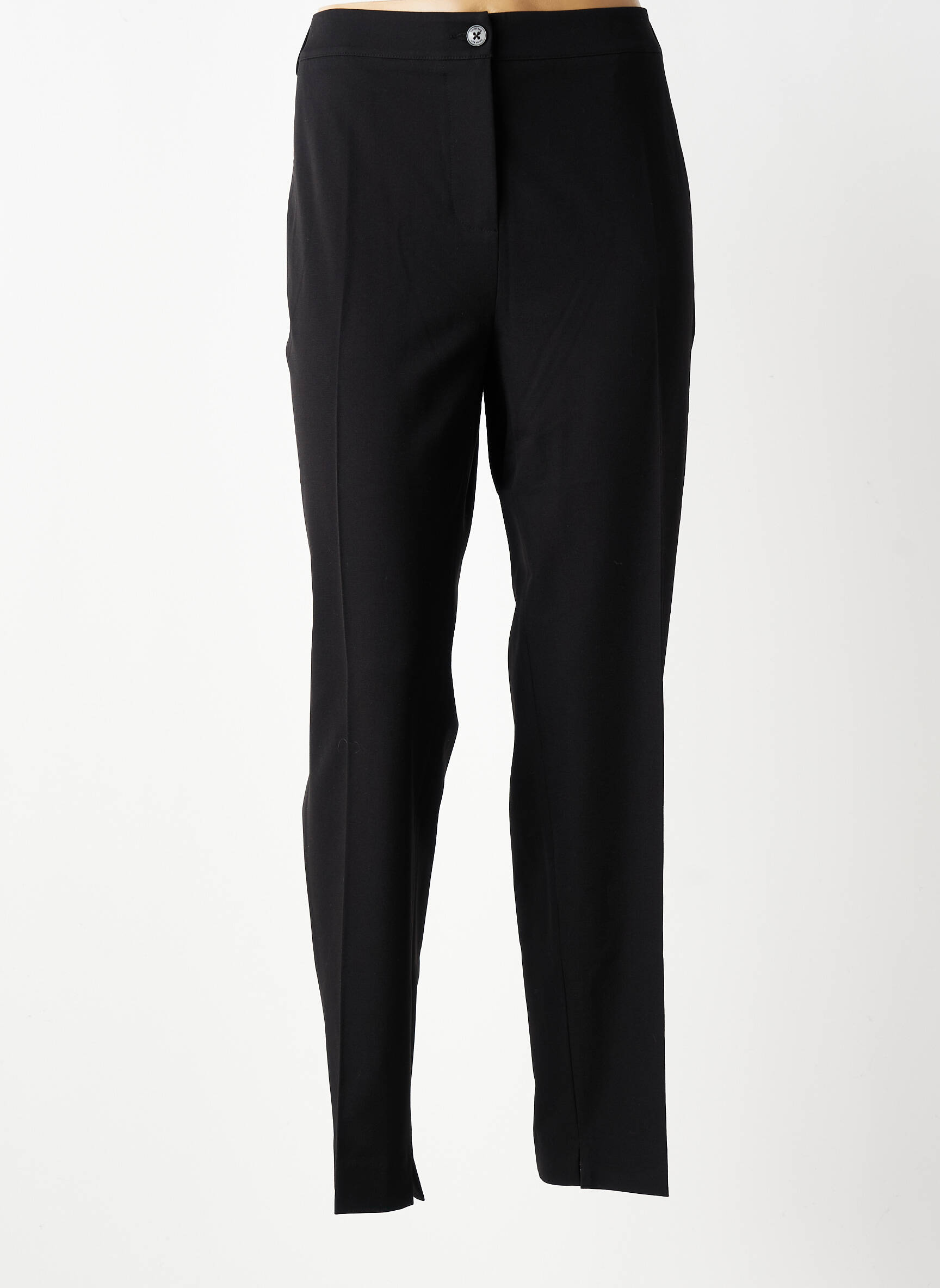 Pantalon chino tissage popeline taille normale noir HANA SAN femme