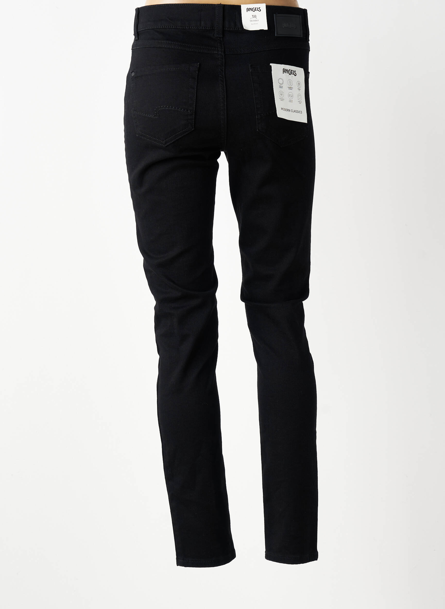 Jeans skinny tissage brut taille normale noir ANGELS femme