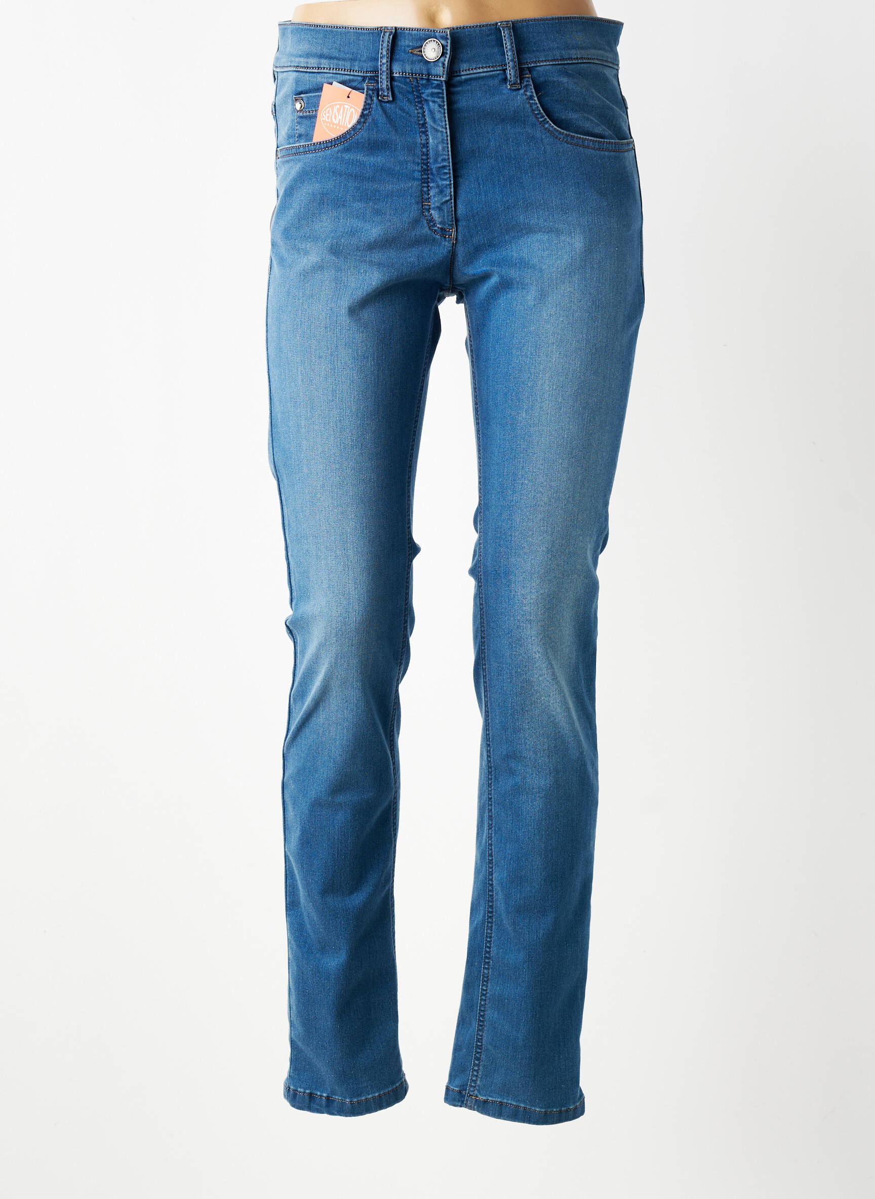 Jeans coupe slim stretch taille normale bleu ZERRES femme