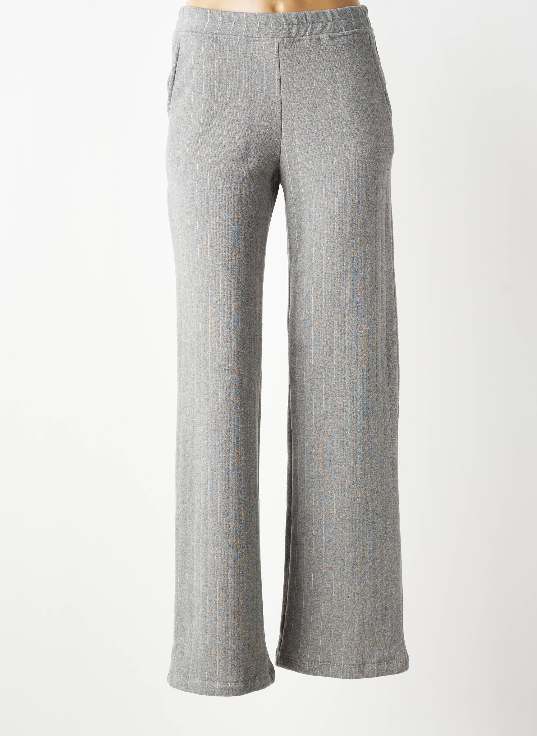 Pantalon droit stretch taille normale gris VITAMINA femme