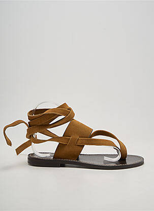 Sandales/nu pieds chiquet talon plat jusqu'à 3cm marron TWINSET femme