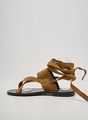 Sandales/nu pieds chiquet talon plat jusqu'à 3cm marron TWINSET femme