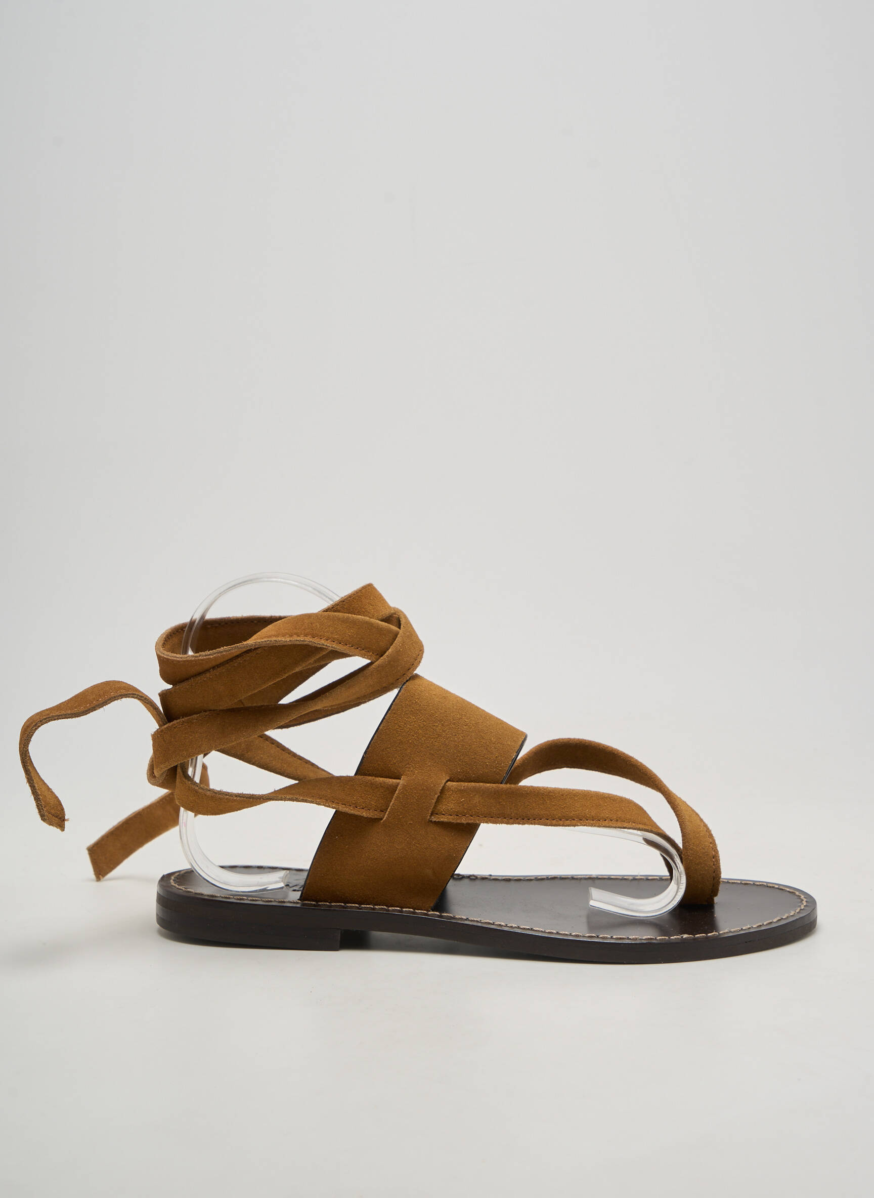 Sandales/nu pieds chiquet talon plat jusqu'à 3cm marron TWINSET femme