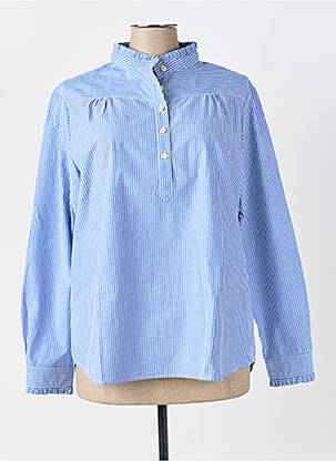 Blouse poignets boutonnés avec fente manches longues bleu ARMOR LUX femme