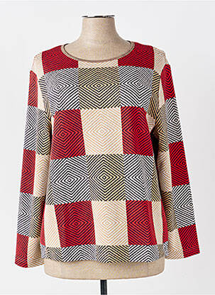 Pull coupe cintrée manches longues rouge FRANK WALDER femme