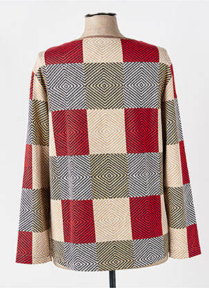 Pull coupe cintrée manches longues rouge FRANK WALDER femme
