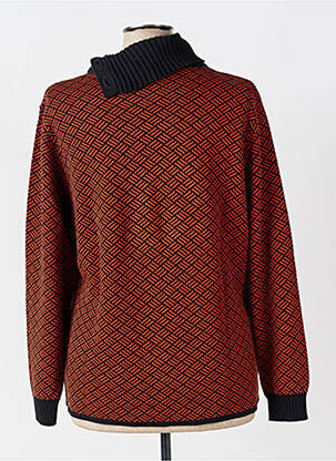 Pull col roulé coupe droite manches longues orange PAUPORTÉ femme
