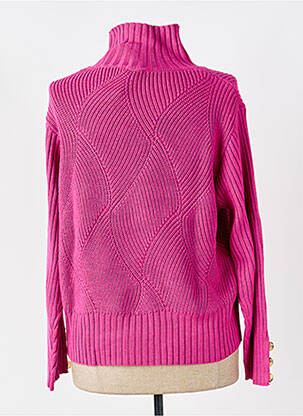 Pull col roulé stretch manches longues rose MARBLE femme