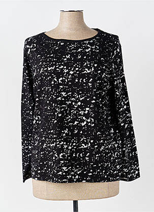 Pull coupe cintrée manches longues noir MARBLE femme