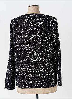Pull coupe cintrée manches longues noir MARBLE femme