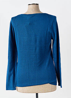 Pull coupe cintrée manches longues bleu MARBLE femme