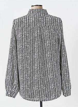 Chemisier tissage crêpe manches longues noir MARBLE femme