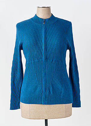Gilet manches longues stretch bleu MARBLE femme