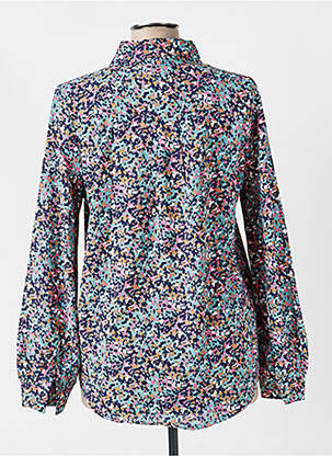 Chemisier tissage crêpe manches longues bleu MARBLE femme